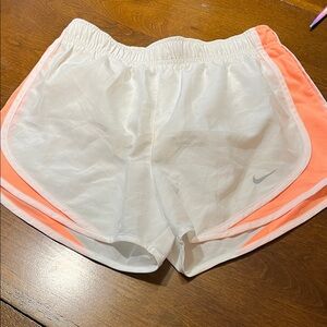 Nike Women's White and Pink Athletic Shorts